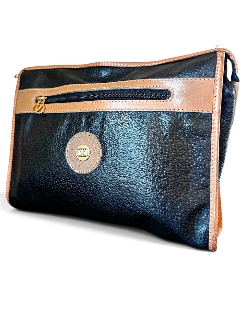 Valentino Garavani Vintage Black Leather Clutch
